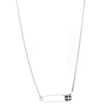 Chrome Hearts Sterling Silver Safety Pin Pendant Necklace 1 of 4