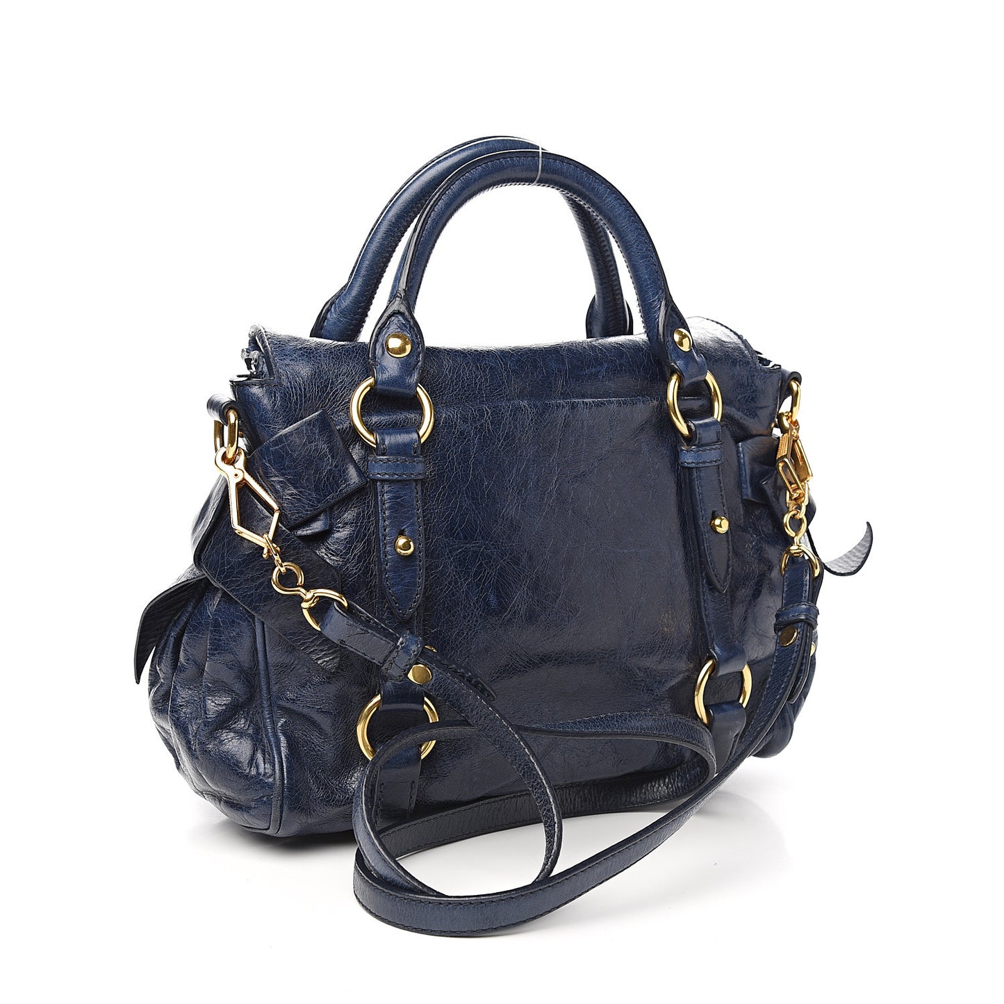 Vitello Lux Mini Bow Bag Bluette