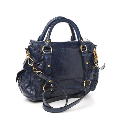 Miu Miu Vitello Lux Mini Bow Bag Bluette 2 of 8