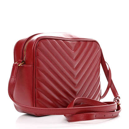 Saint Laurent Calfskin Matelasse Monogram Lou Camera Bag Opyum Red 5 of 29