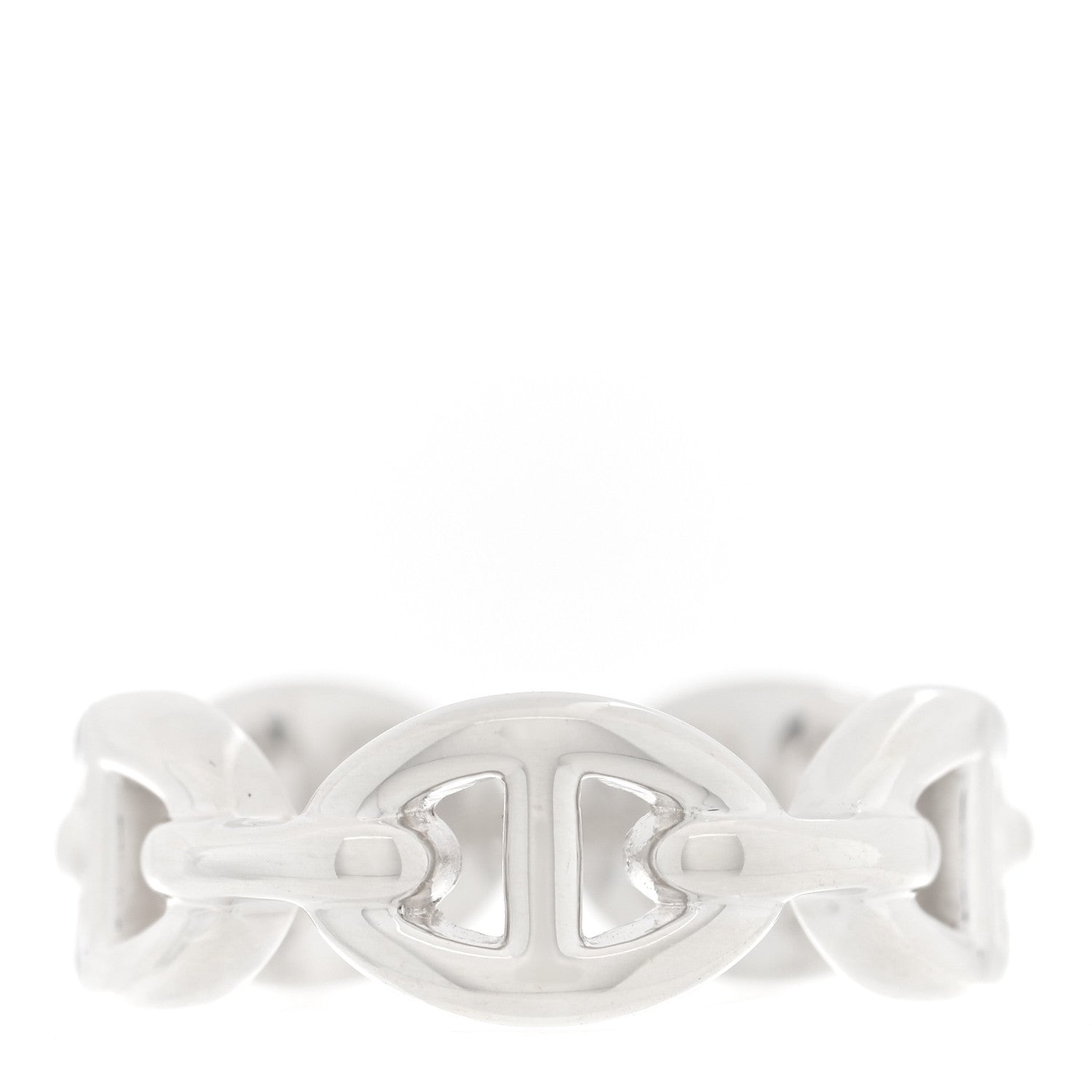 Hermes Sterling Silver PM Chaine d'Ancre Enchainee Band Ring 50 5.5 1 of 6