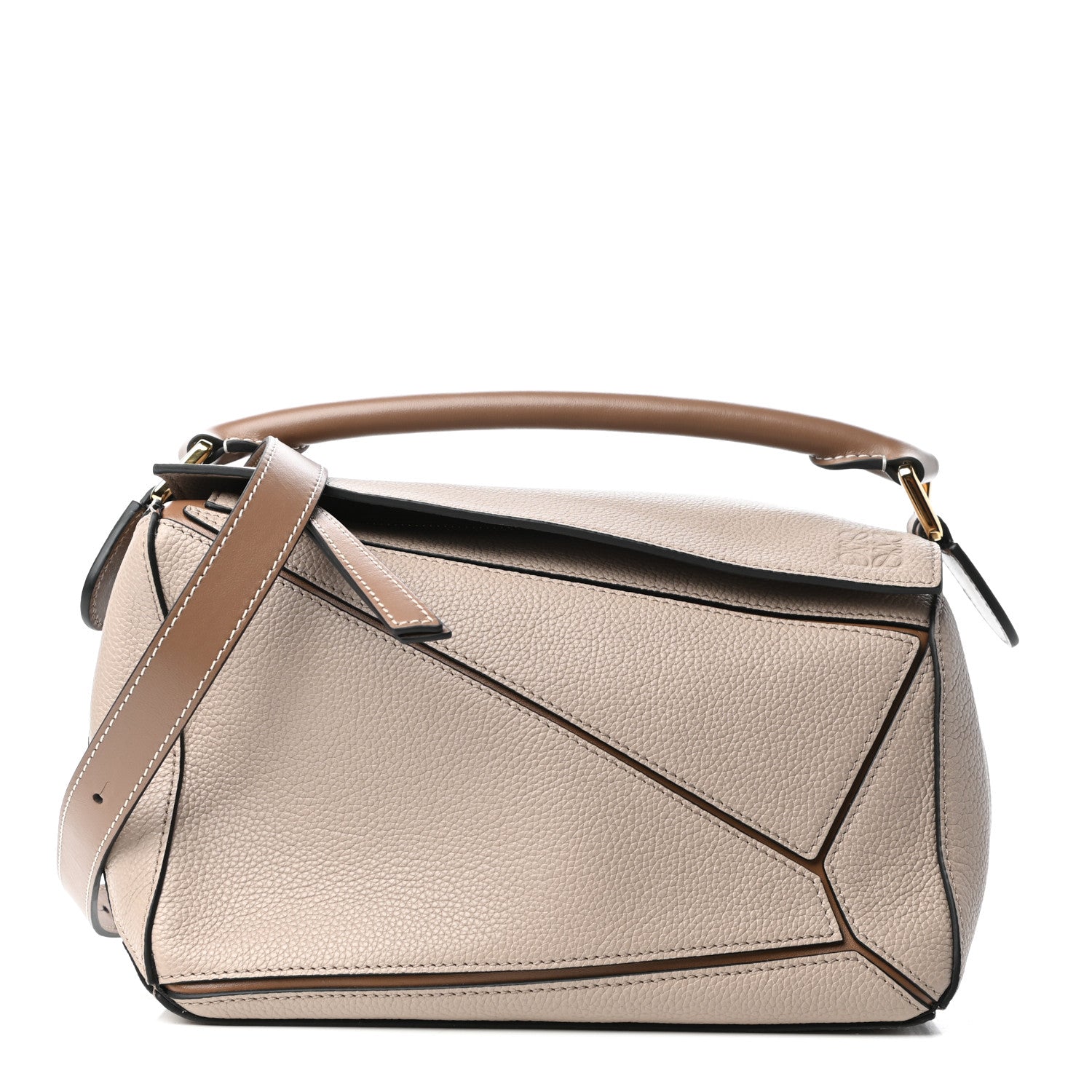 Loewe Grained Calfskin Small Puzzle Bag Sand Mink 1 of 8