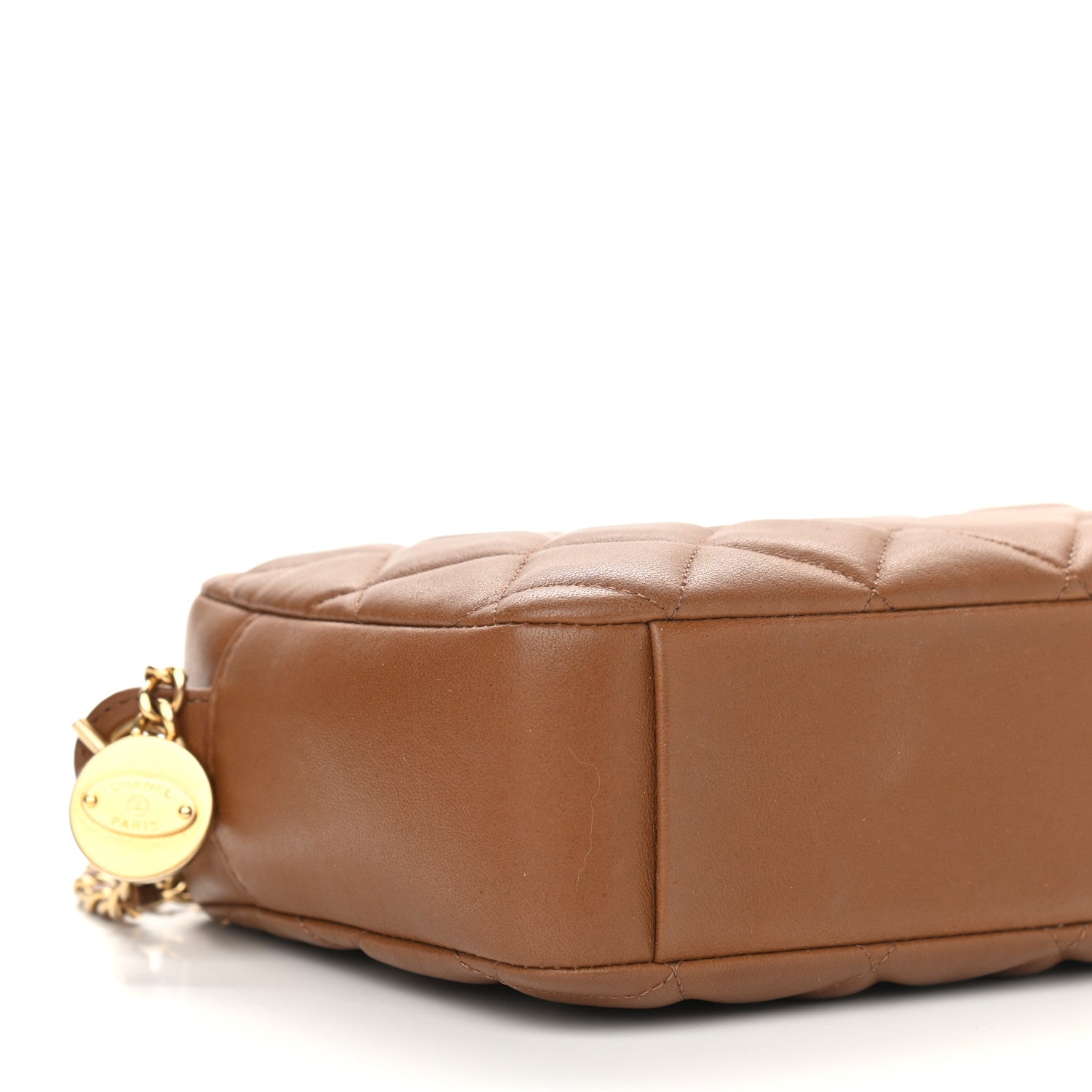Chanel Lambskin Quilted Small Diamond CC Camera Case Brown 8 of 9