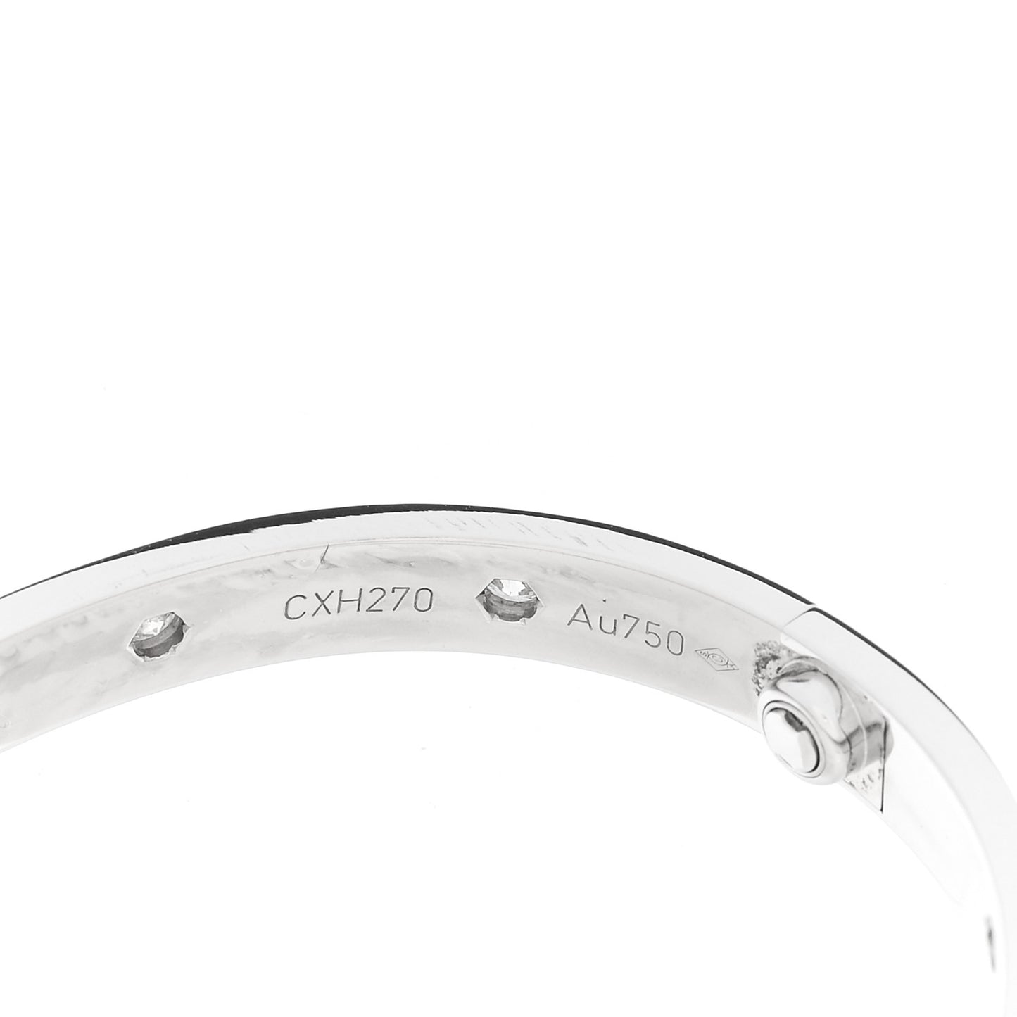 18K White Gold 10 Diamond LOVE Bracelet 16