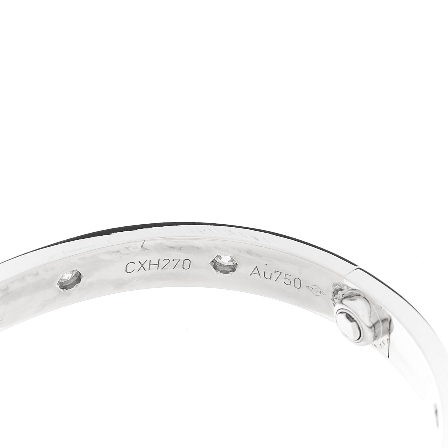 Cartier 18K White Gold 10 Diamond LOVE Bracelet 16 5 of 9