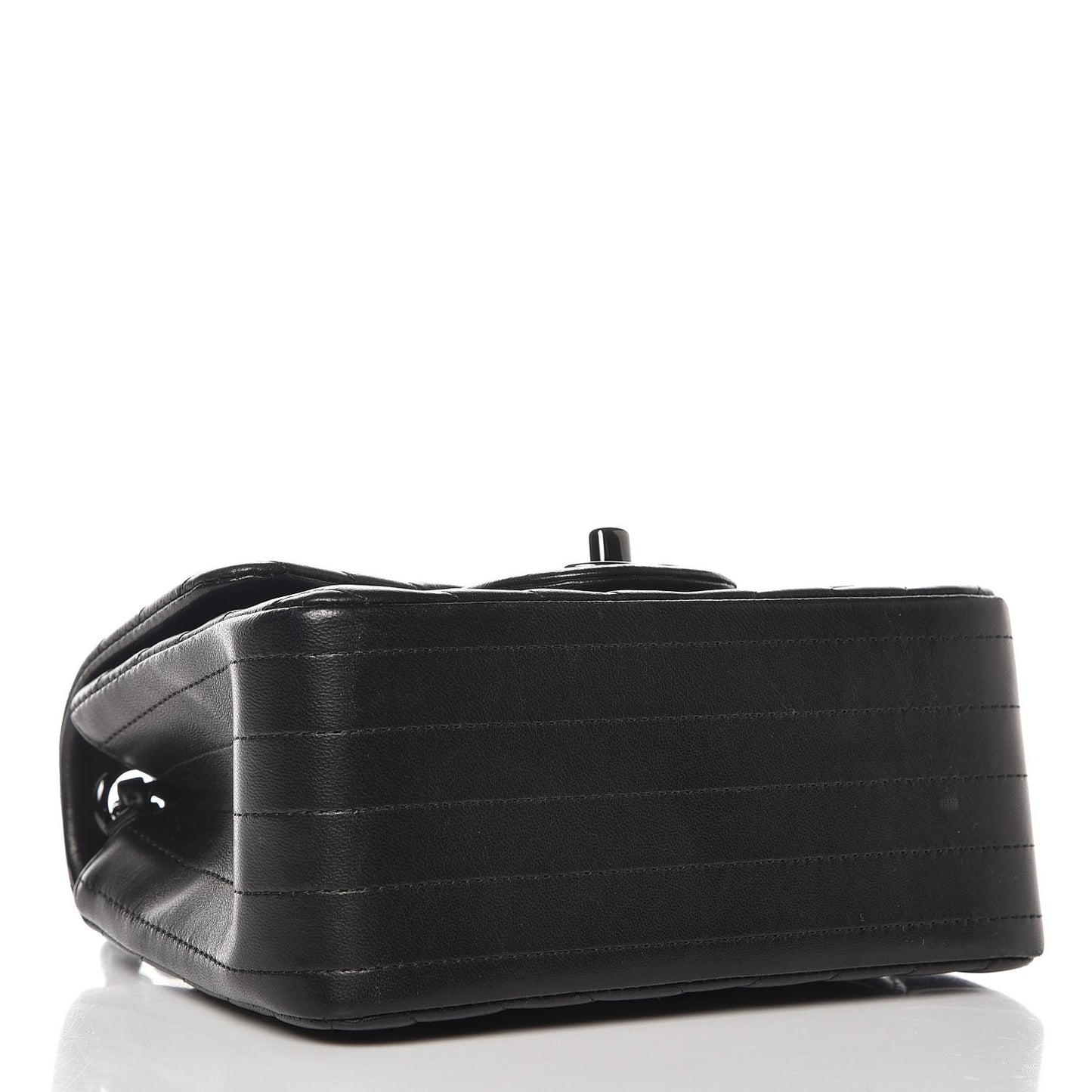 Lambskin Chevron Quilted Mini Square Flap So Black