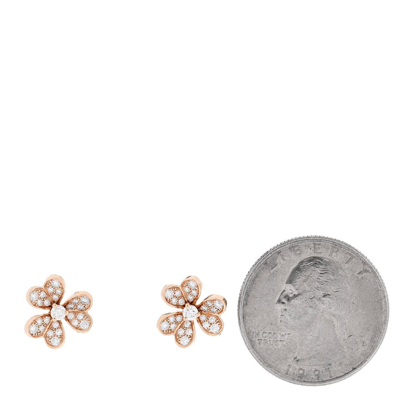 18K Rose Gold Diamond Mini Frivole Pave Earrings