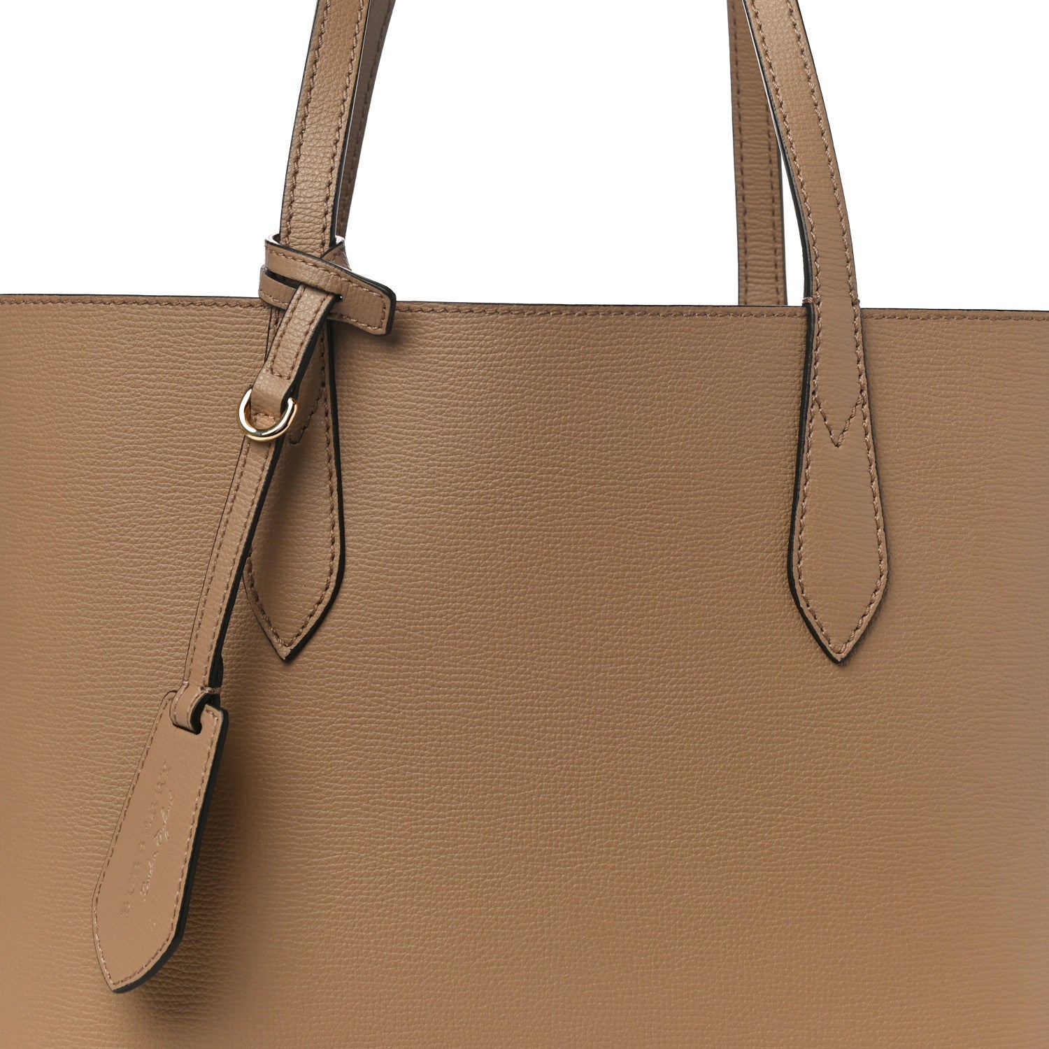 Burberry Grainy Calfskin Haymarket Check Small Reversible Tote Mid Camel 16 of 16