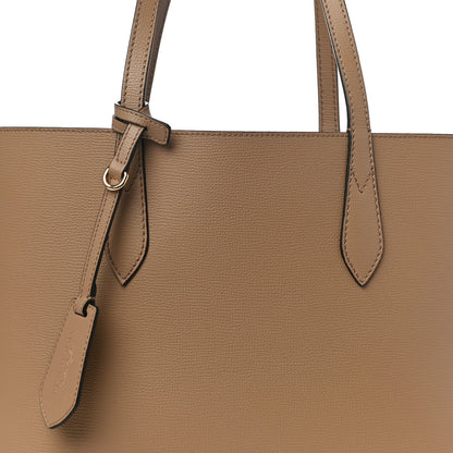 Burberry Grainy Calfskin Haymarket Check Small Reversible Tote Mid Camel 16 of 16