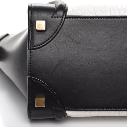 Celine Shrunken Lambskin Micro Bi-Color Luggage Black White 12 of 12