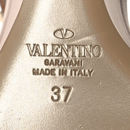 Valentino Garavani Calfskin Rockstud Wedge Slide Sandals 37 Poudre 7 of 9