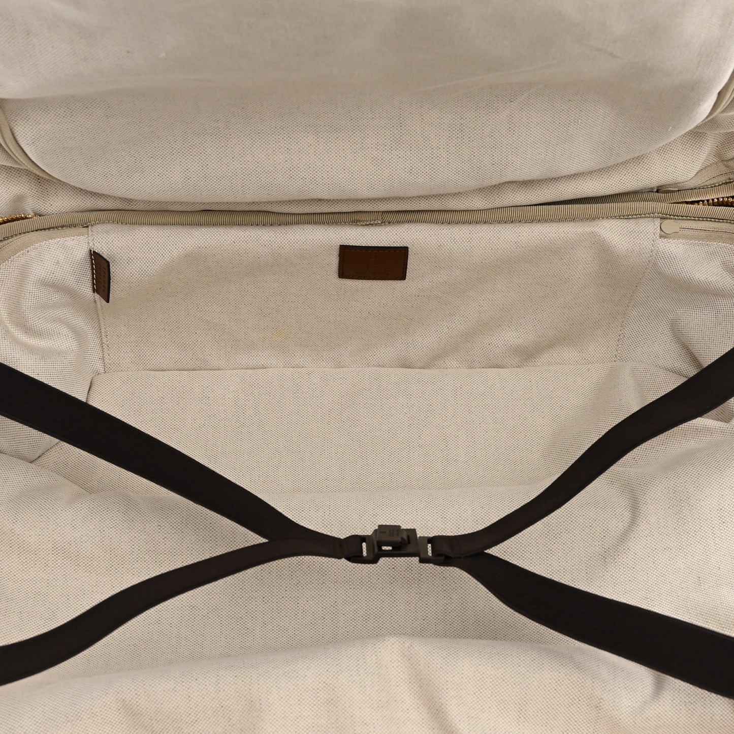 GG Supreme Monogram Azalea Calfskin Retro Interlocking G Small Savoy Cabin Trolley Beige Ebony Brown Sugar