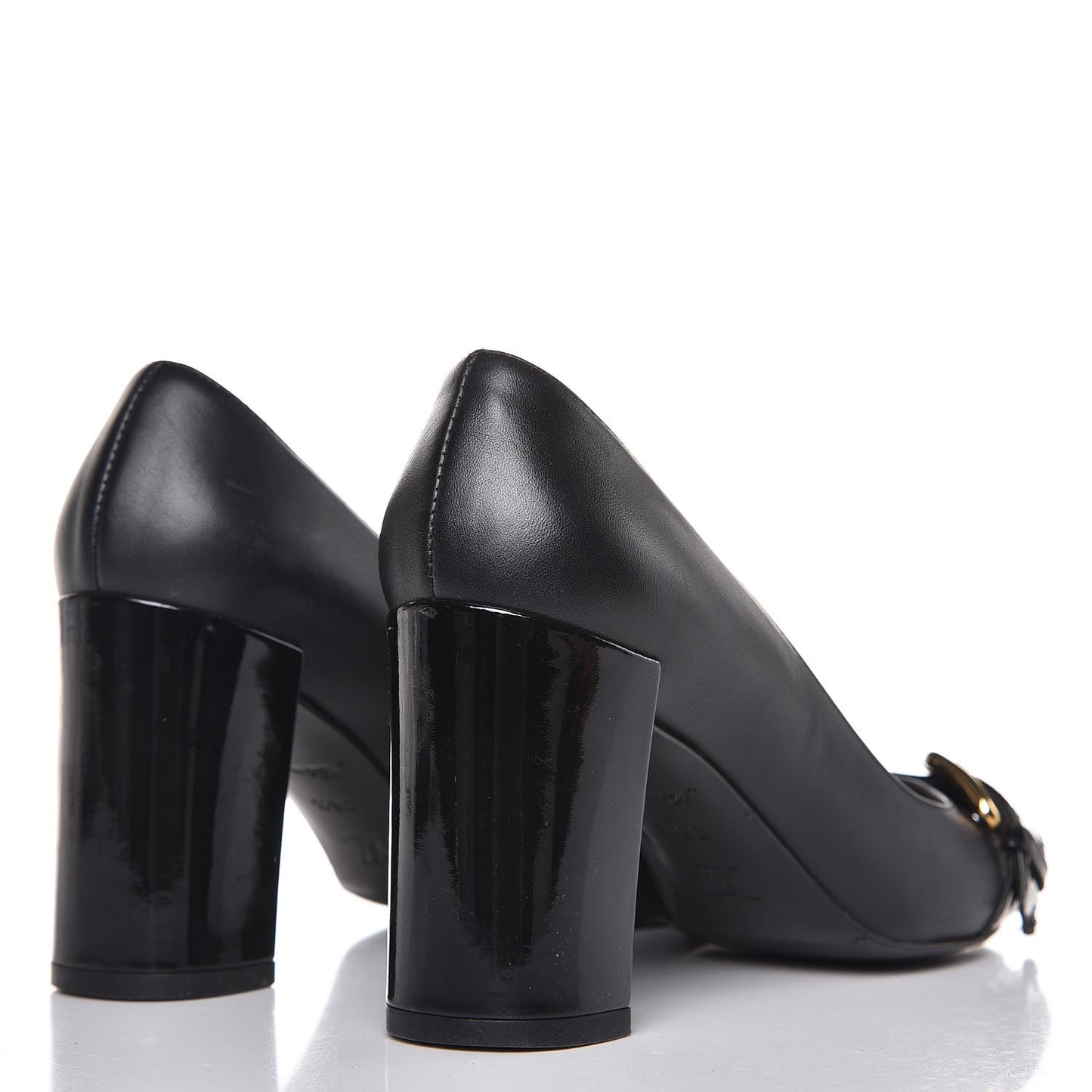 Calfskin Buckle Pumps 36.5 Black