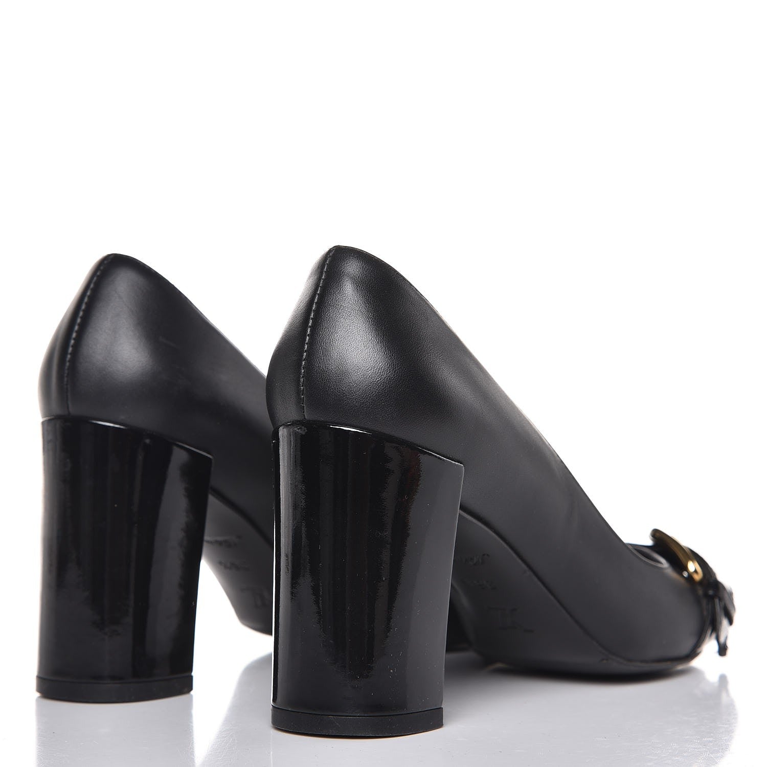 Louis Vuitton Calfskin Buckle Pumps 36.5 Black 4 of 10