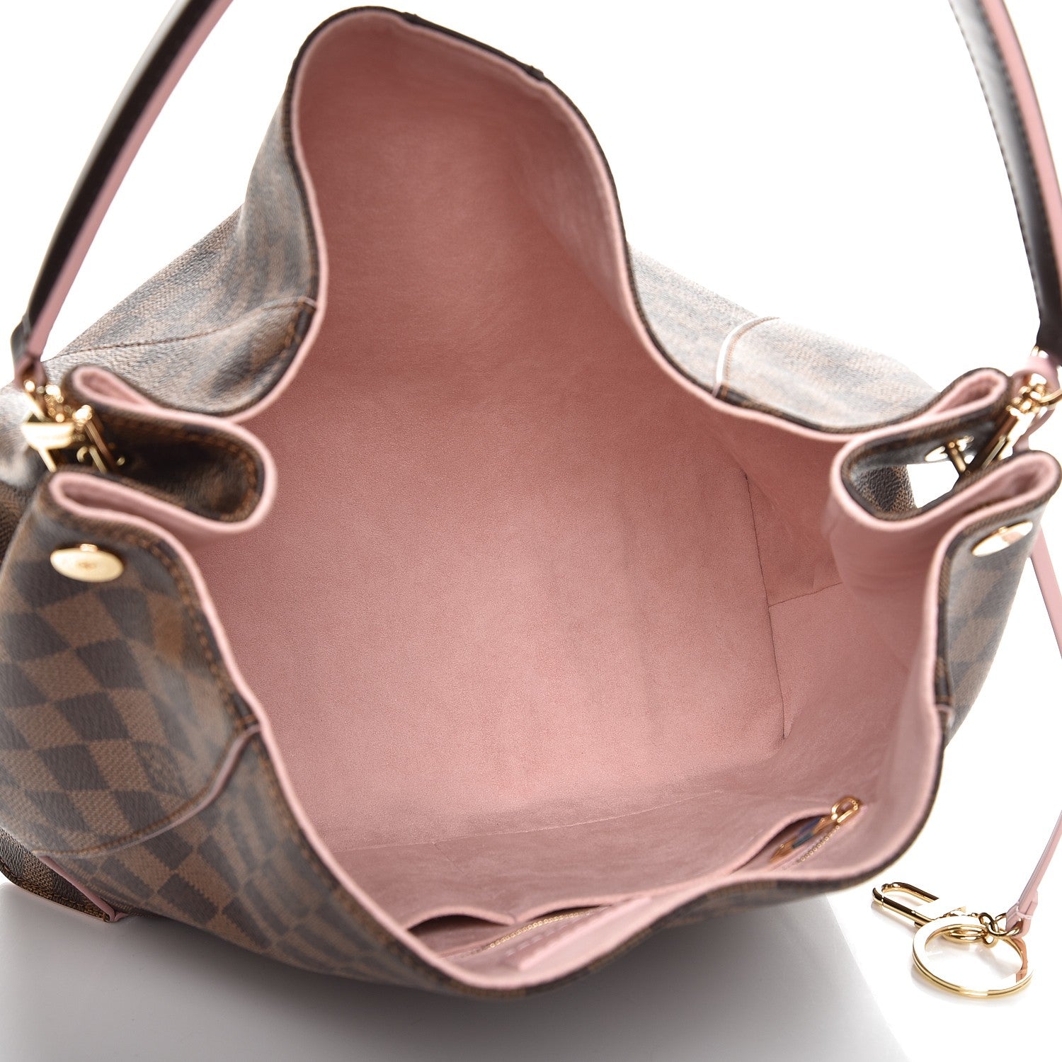 Louis Vuitton Damier Ebene Caissa Hobo Rose Ballerine 5 of 7