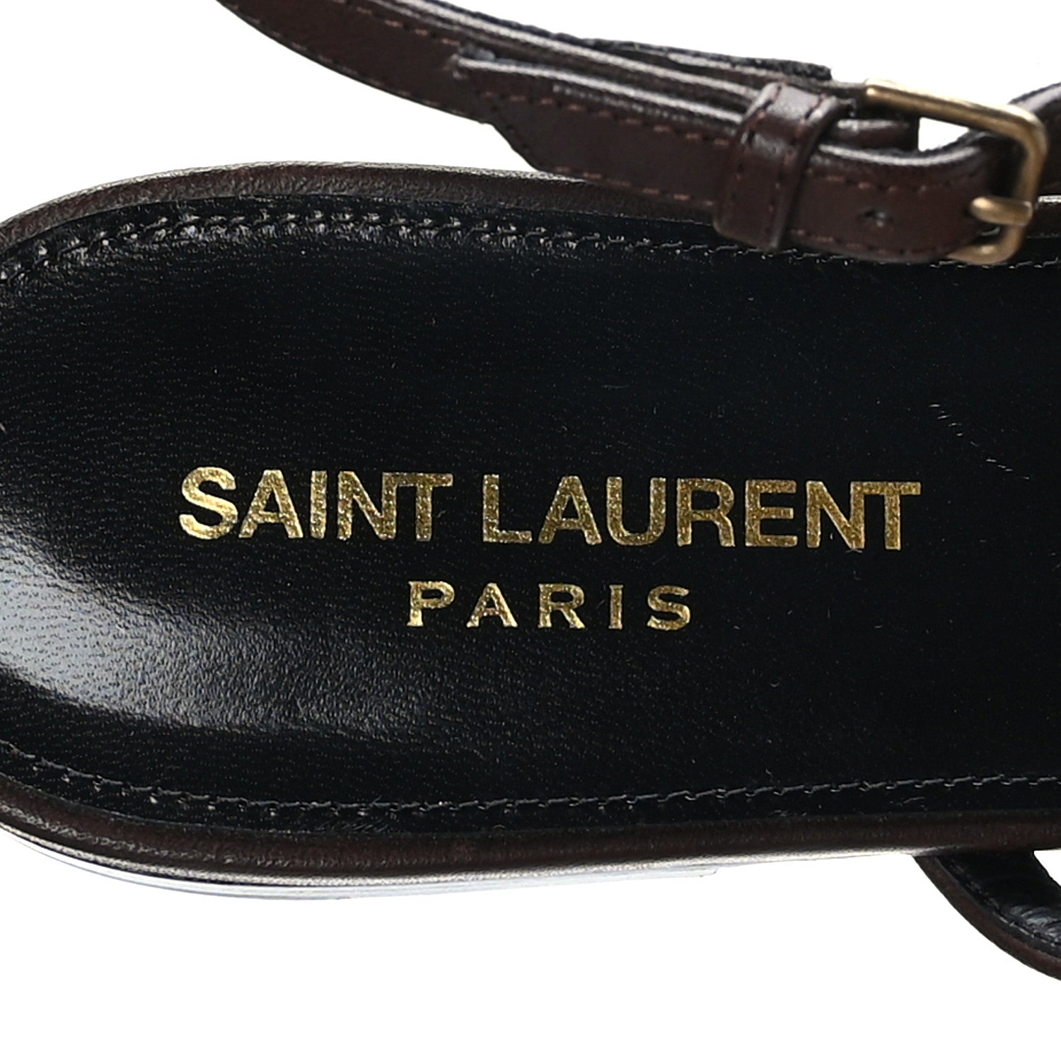 Saint Laurent Calfskin Cassandra Monogram Sandals 39.5 Moro 7 of 9