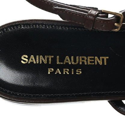 Saint Laurent Calfskin Cassandra Monogram Sandals 39.5 Moro 7 of 9