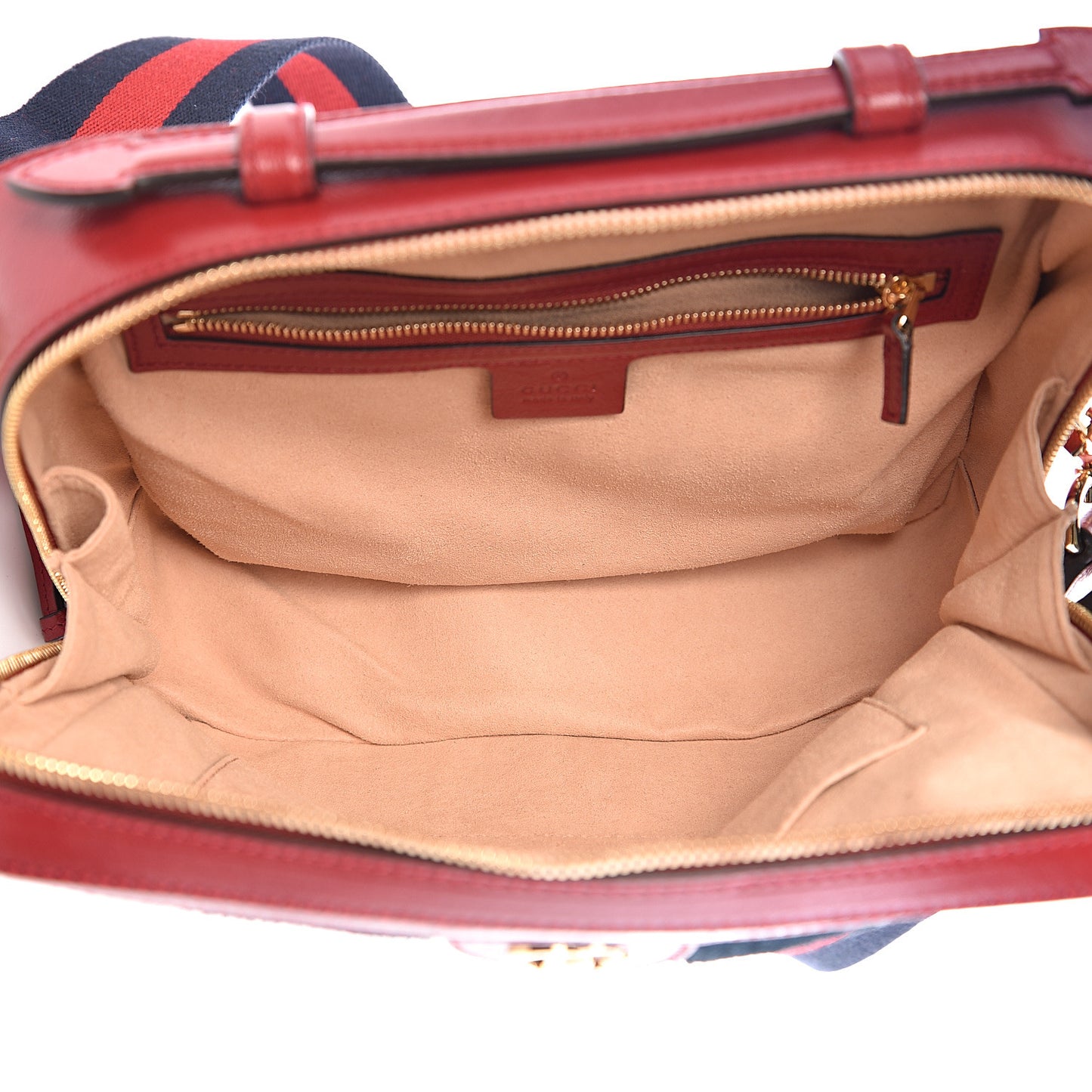 Suede Calfskin Web Small Ophidia Top Handle Shoulder Bag New Blue Romantic Cherry
