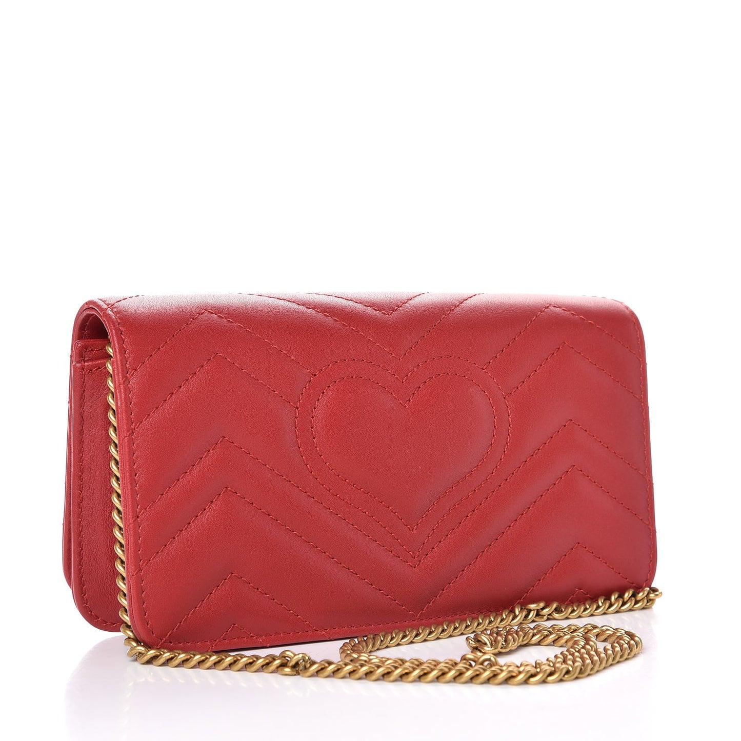 Calfskin Matelasse GG Marmont Mini Bag Hibiscus Red