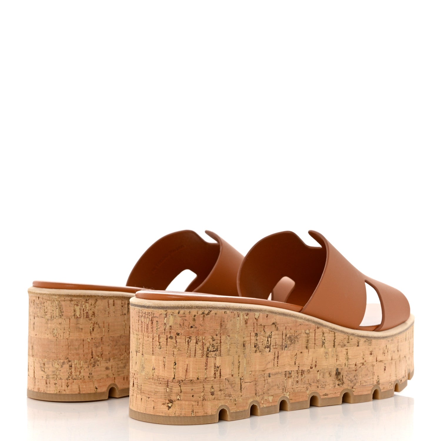 Hermes Calfskin Cork Eze 30 Sandals 39 Marron Glaise 4 of 8