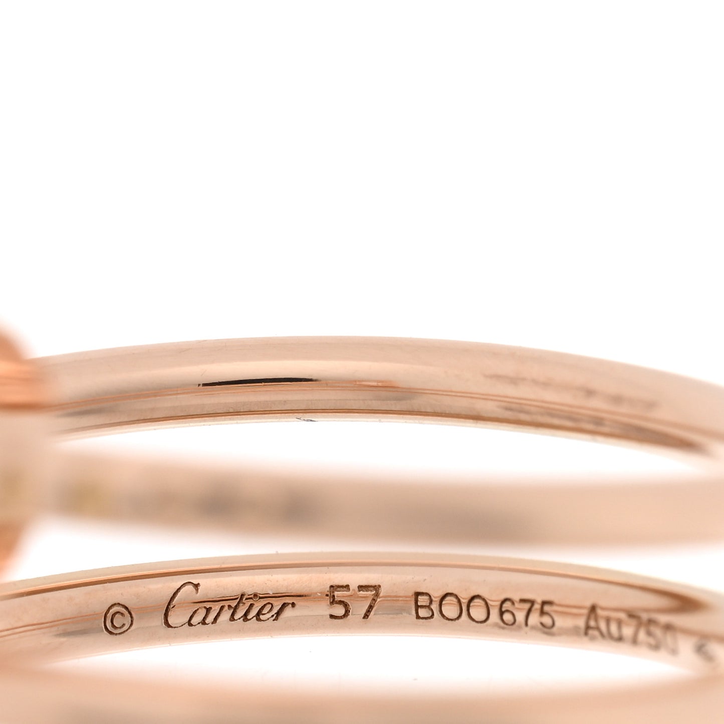 18K Pink Gold Diamond Double Juste Un Clou Ring 57 8