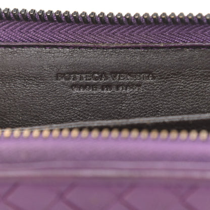Bottega Veneta Nappa Intrecciato Zip Around Coin Purse Purple 6 of 13