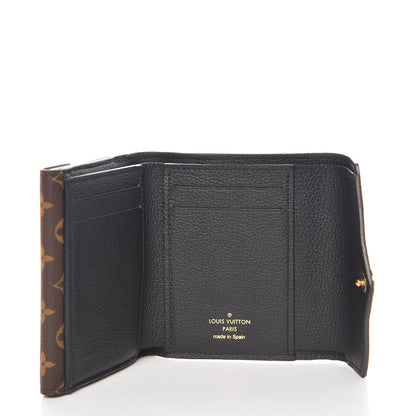 Louis Vuitton Grained Calfskin Monogram Double V Compact Wallet Black 5 of 8