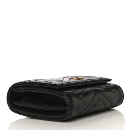 Gucci Calfskin Matelasse GG Marmont Medium Wallet Black 4 of 9