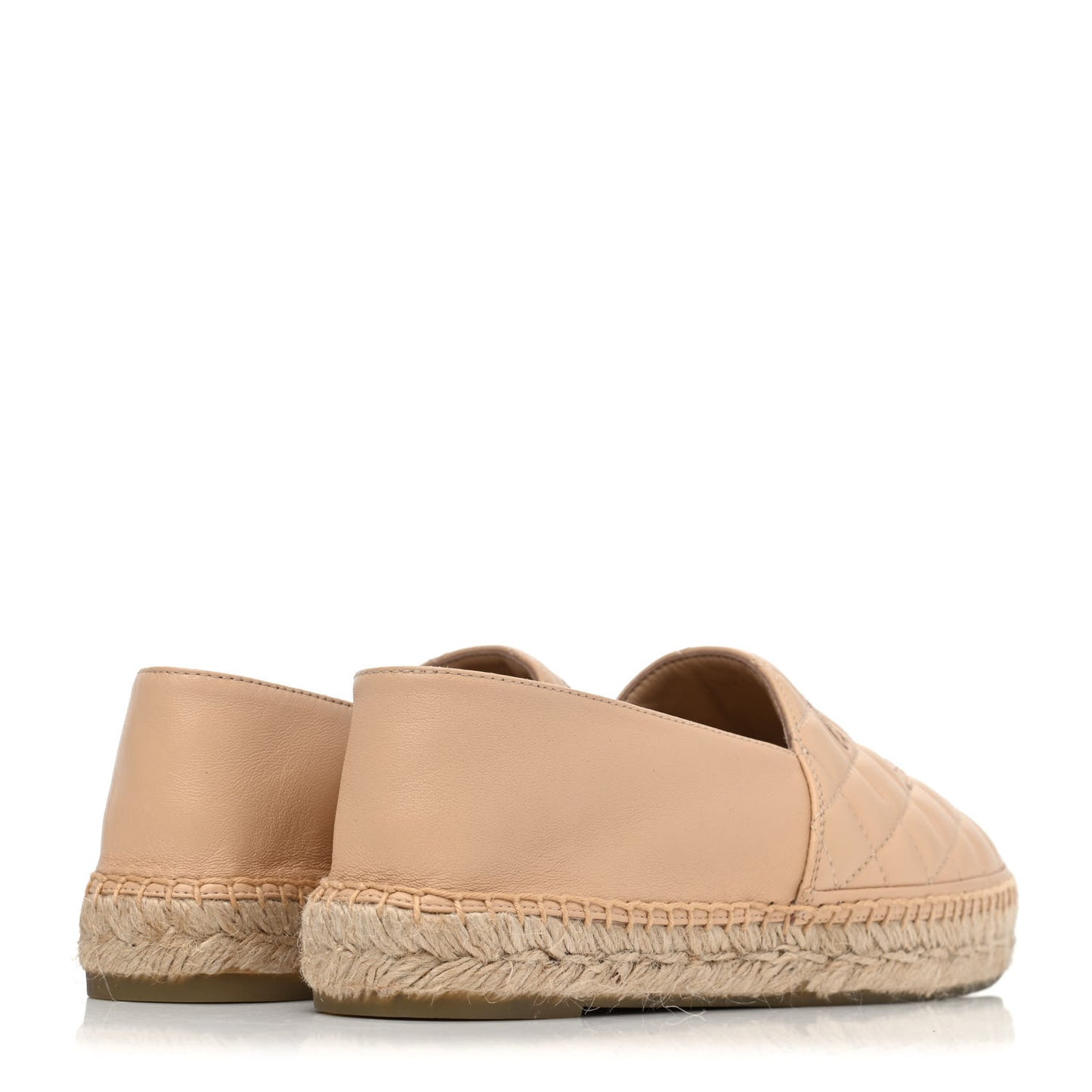 Lambskin Quilted CC Espadrilles 38 Beige