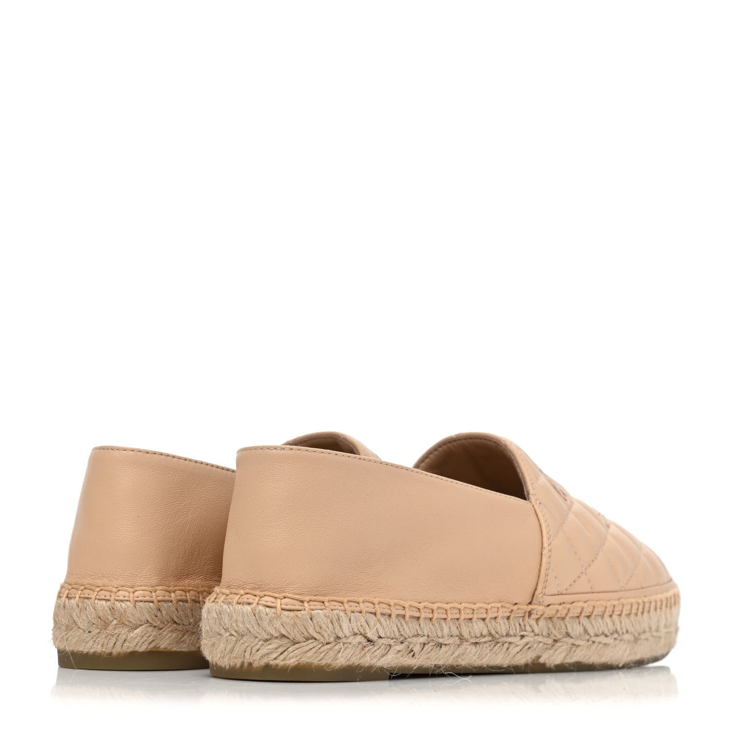 Chanel Lambskin Quilted CC Espadrilles 38 Beige 3 of 4