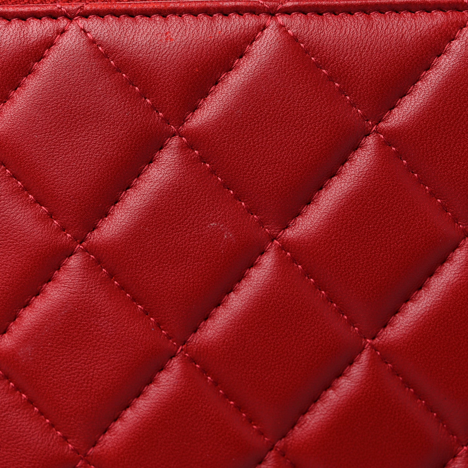 Chanel Lambskin Quilted Large Cosmetic Case Red 10 of 11