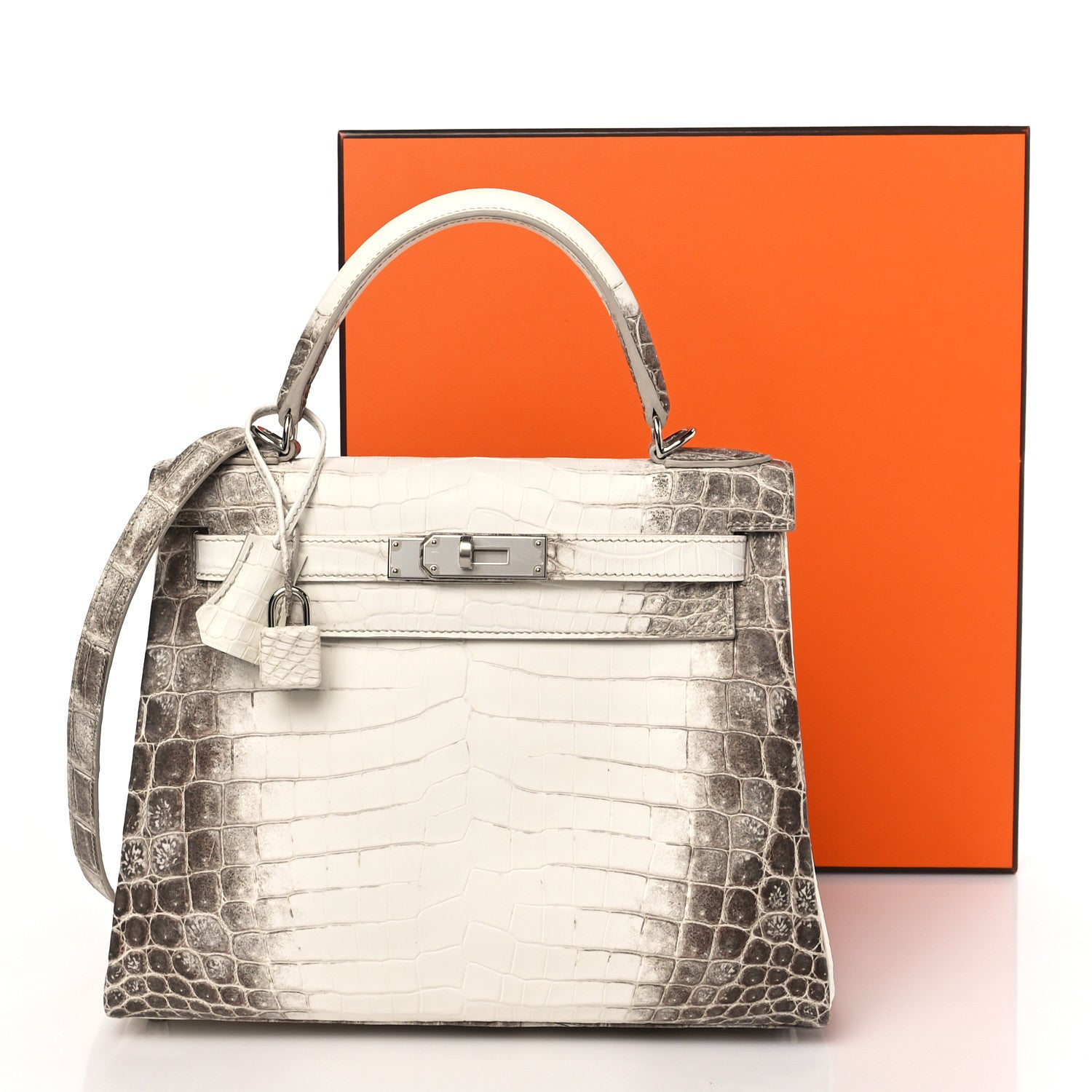 Hermes Matte Niloticus Crocodile Himalaya Kelly Retourne 28 White 11 of 11