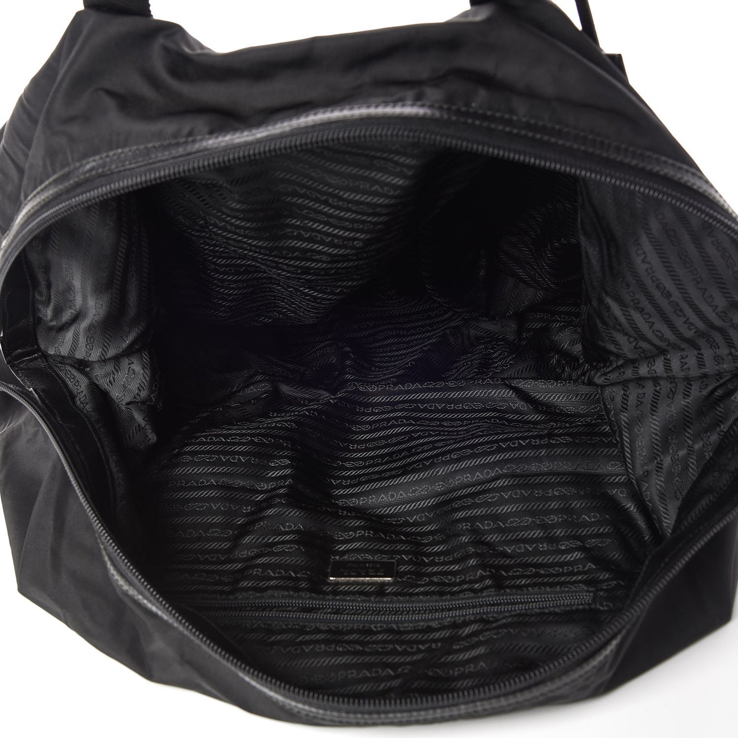 Tessuto Nylon Saffiano Duffel Bag Black