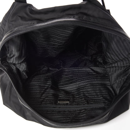 Prada Tessuto Nylon Saffiano Duffel Bag Black 7 of 9