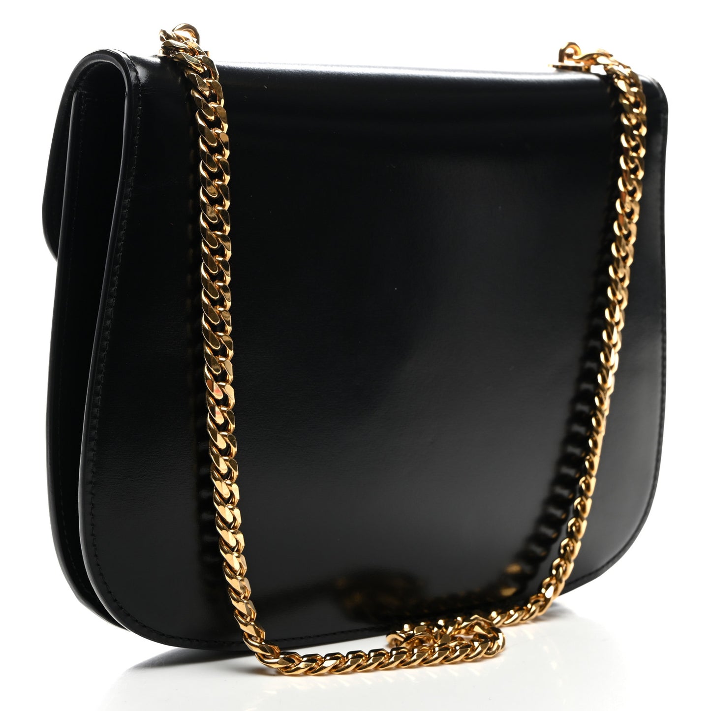 Shiny Calfskin Chain Besace Triomphe Black