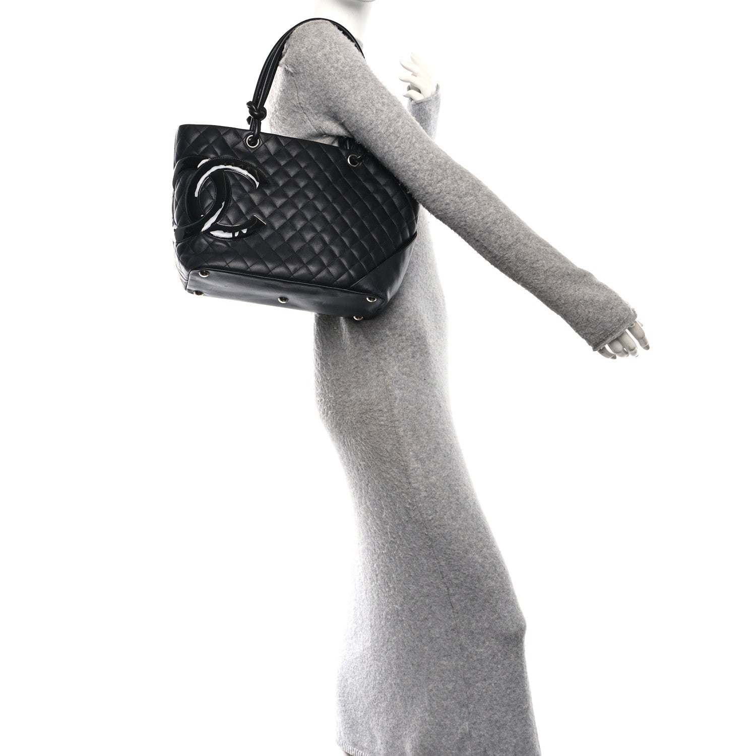 Chanel Calfskin Quilted Large Cambon Tote Black 2 of 10