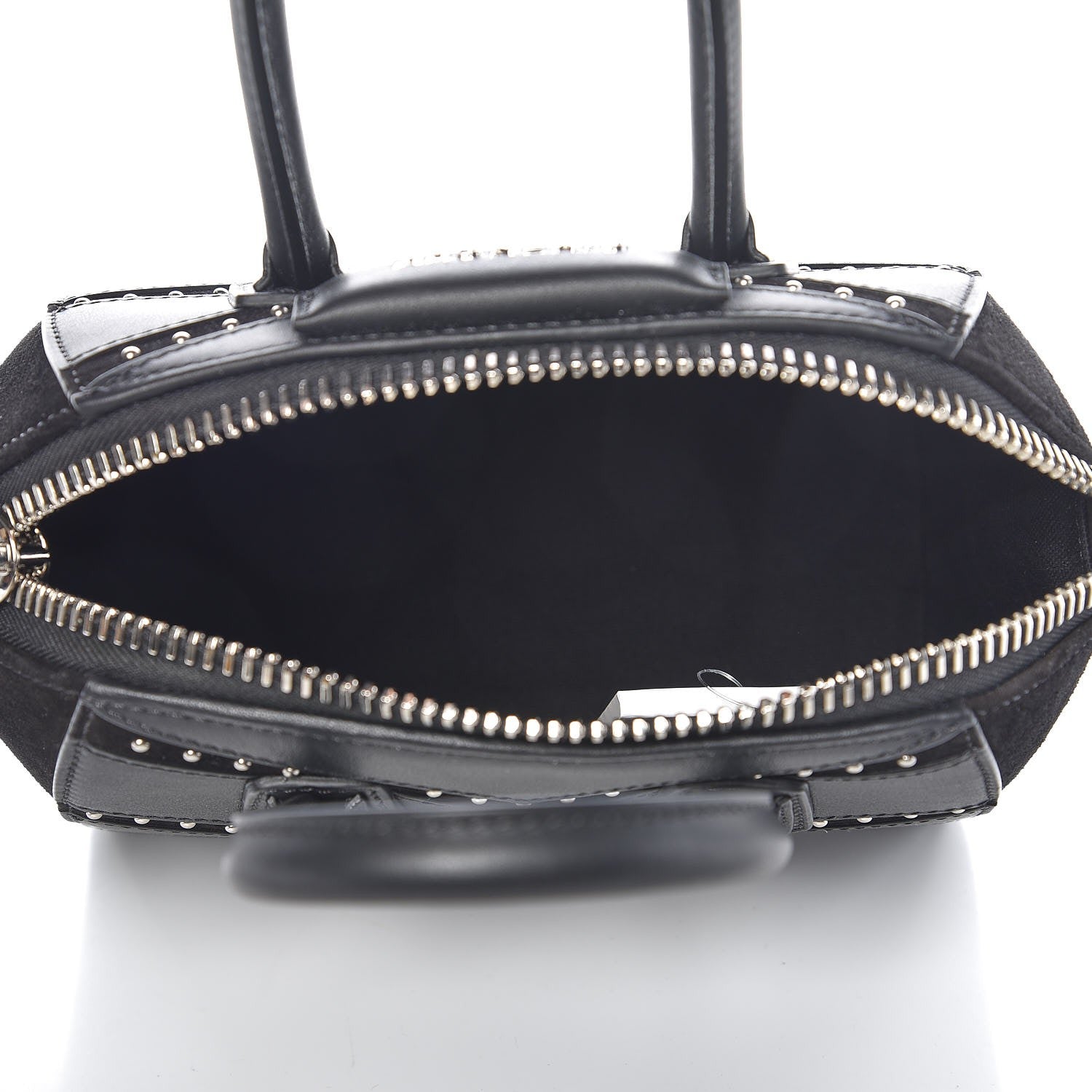 Givenchy Calfskin Suede Mini Studded Chevron Antigona Black 5 of 18