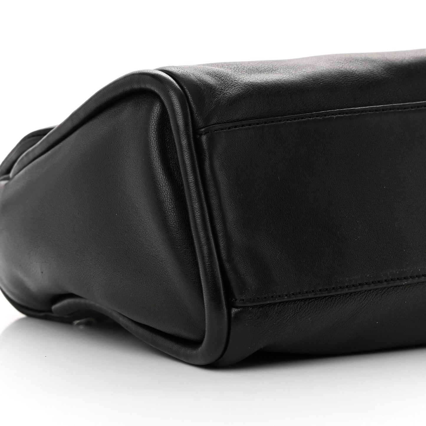 Lambskin Quilted Large Mademoiselle Double Flap Black