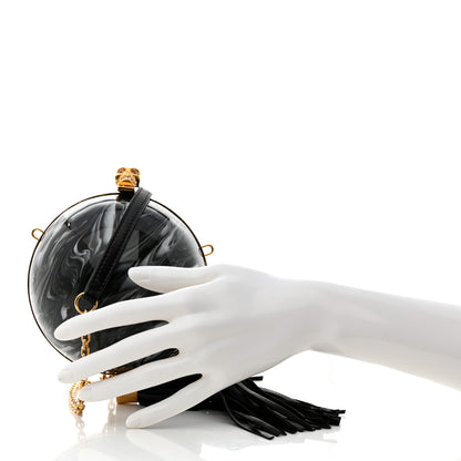 Alexander McQueen Nappa Plexiglass Sphere Skull Clutch Smoked Black 2 of 10