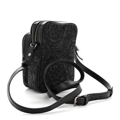 Versace Fabric Jacquard Calfskin Small Barocco Crossbody Bag Black 3 of 11