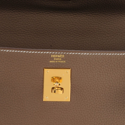 Hermes Togo Kelly Retourne 28 Etoupe 9 of 26