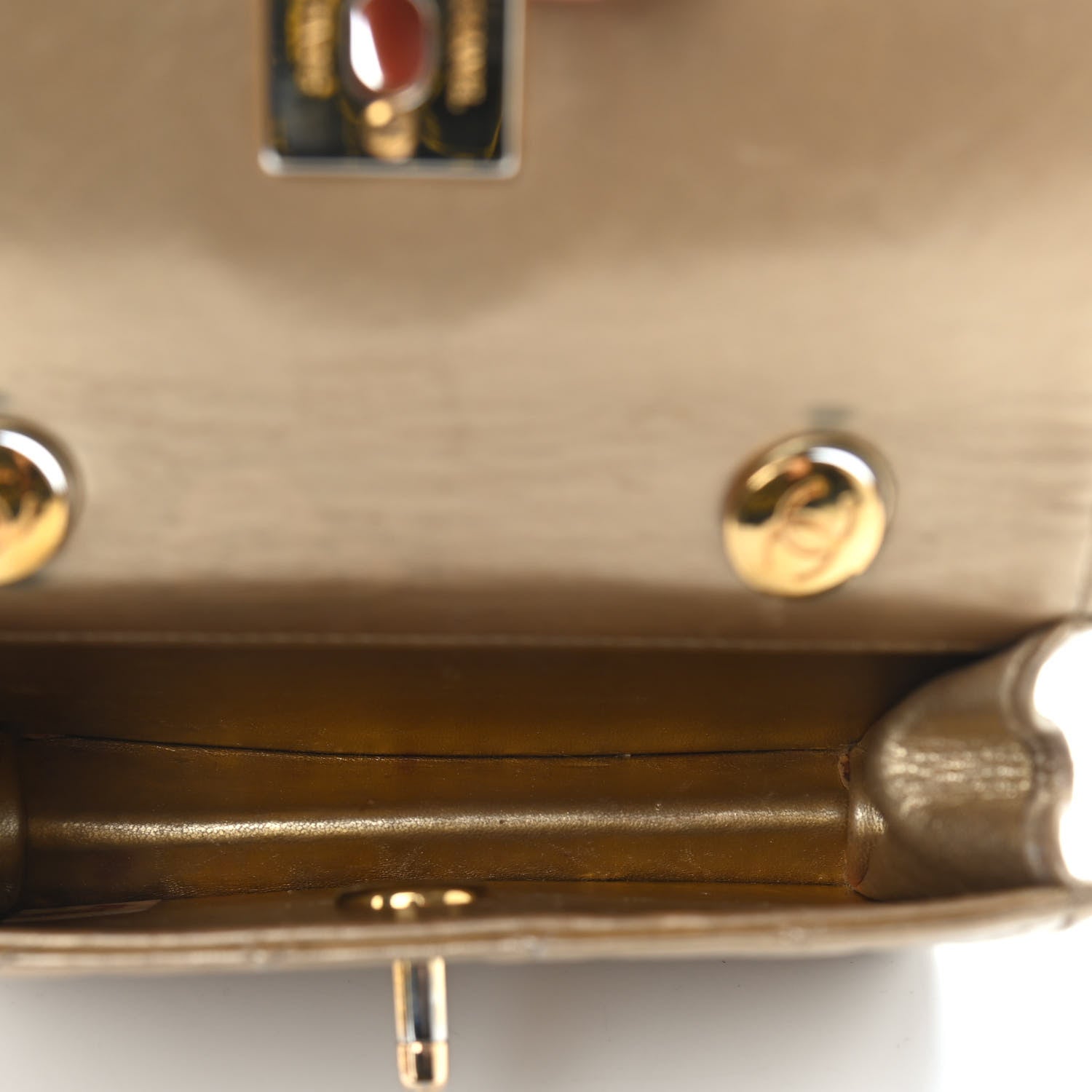 Chanel Metallic Lambskin Quilted Extra Mini Flap Gold 4 of 9
