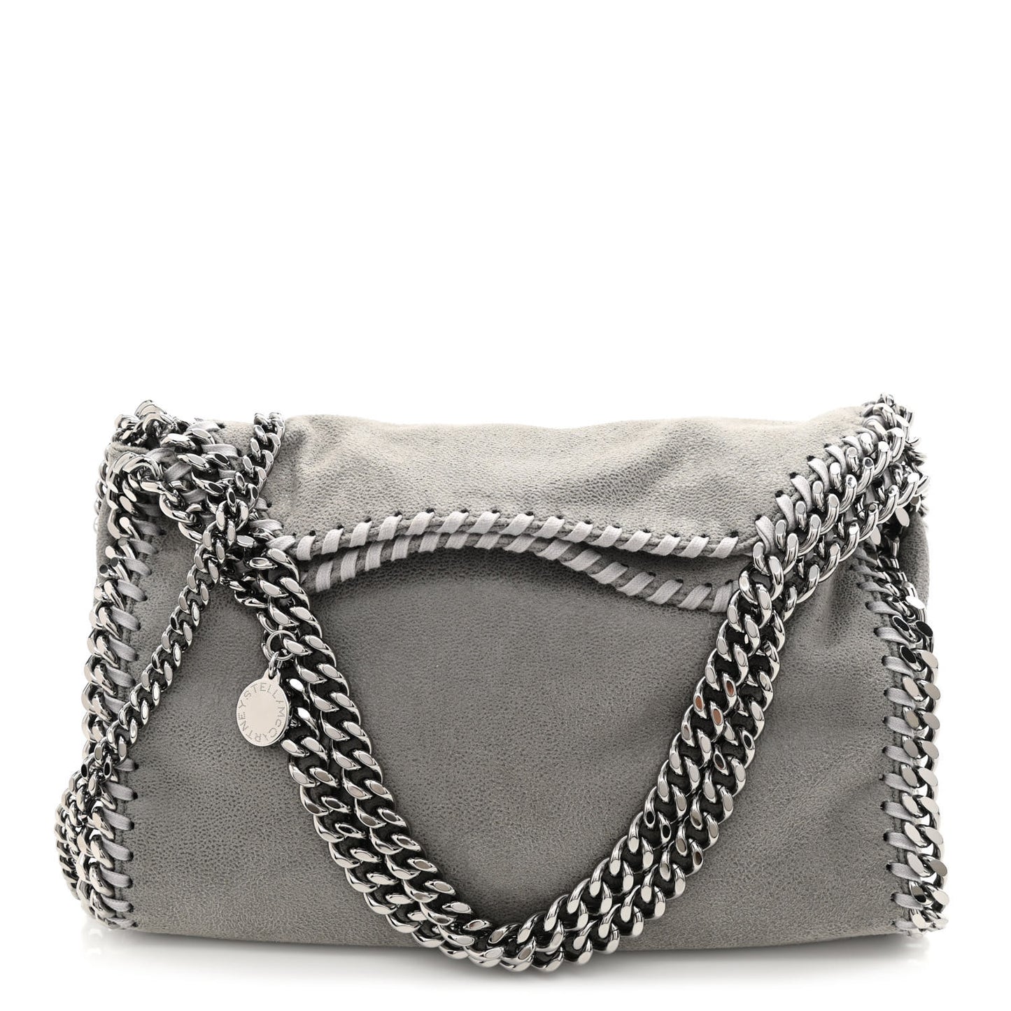Shaggy Deer Mini Falabella Fold Over Tote Light Grey