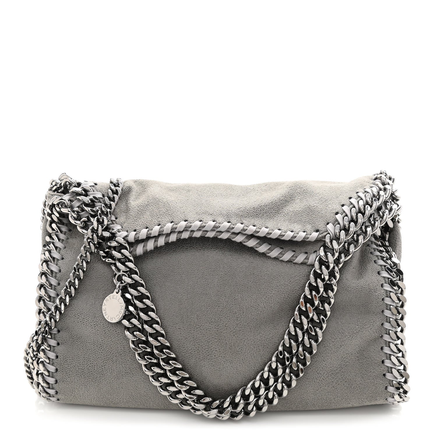 Stella McCartney Shaggy Deer Mini Falabella Fold Over Tote Light Grey 1 of 11