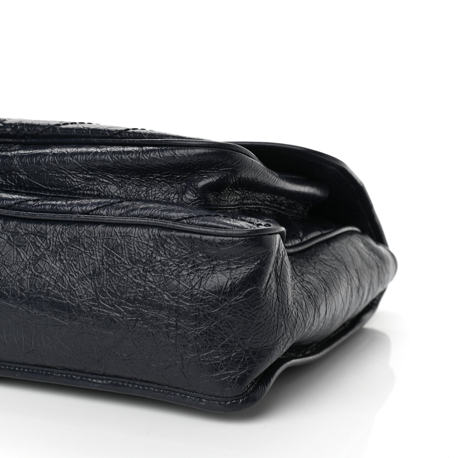 Saint Laurent Crinkled Calfskin Matelasse Monogram Large Niki Chain Satchel Deep Marine 8 of 8