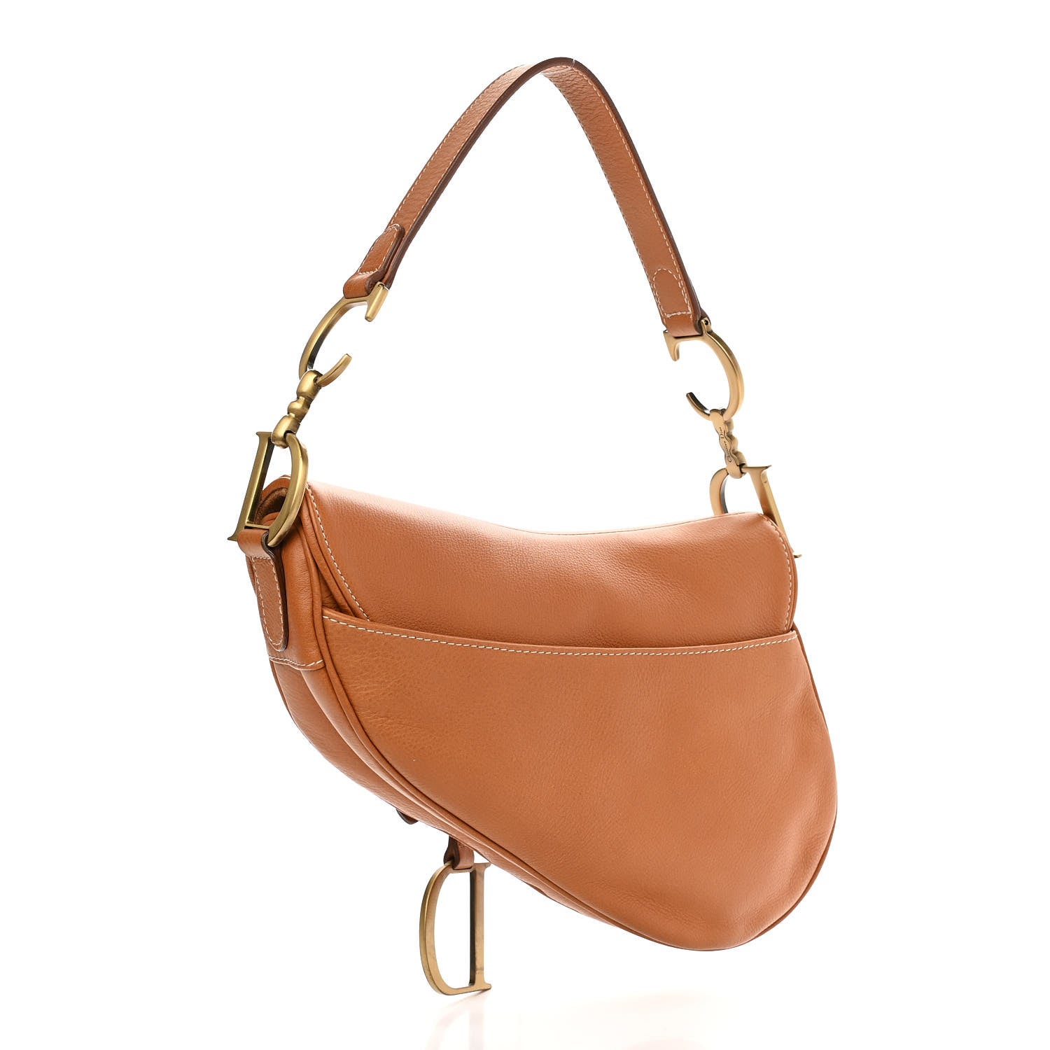 Christian Dior Calfskin Saddle Bag Tan 3 of 11