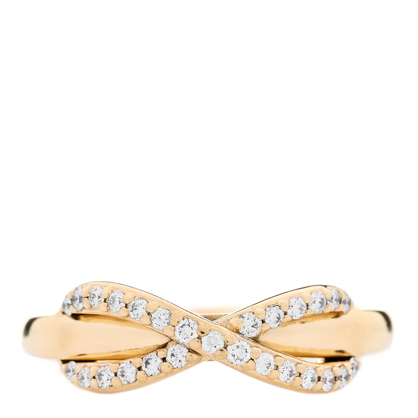 18K Yellow Gold Diamond Infinity Ring 49 5
