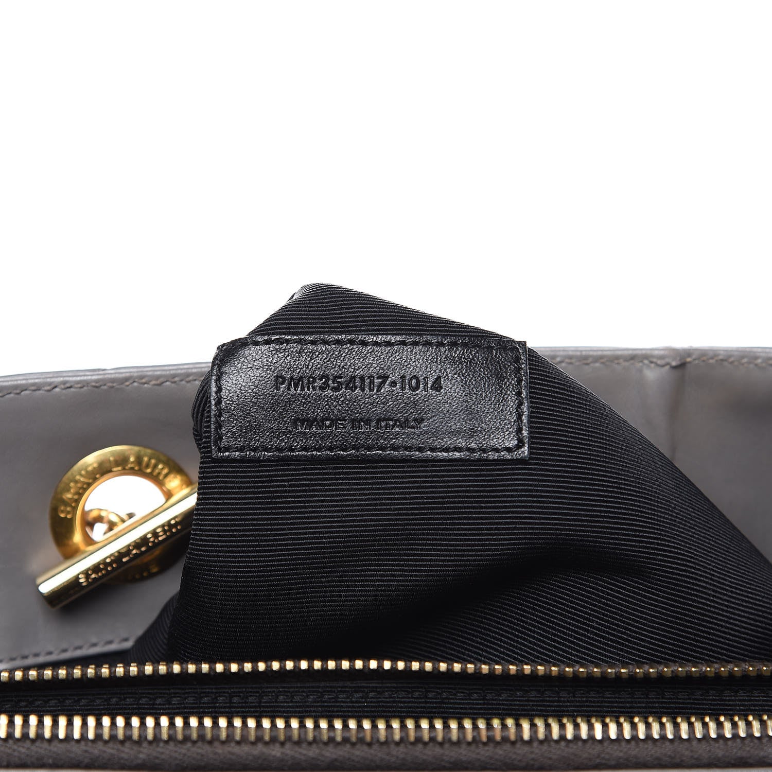 Saint Laurent Smooth Calfskin Matelasse Chevron Large Monogram Shopping Bag Grey 7 of 18