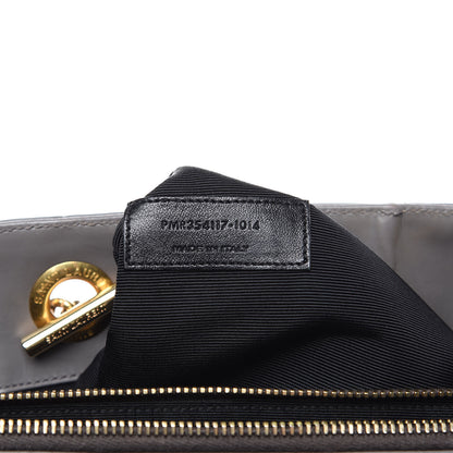 Saint Laurent Smooth Calfskin Matelasse Chevron Large Monogram Shopping Bag Grey 7 of 18