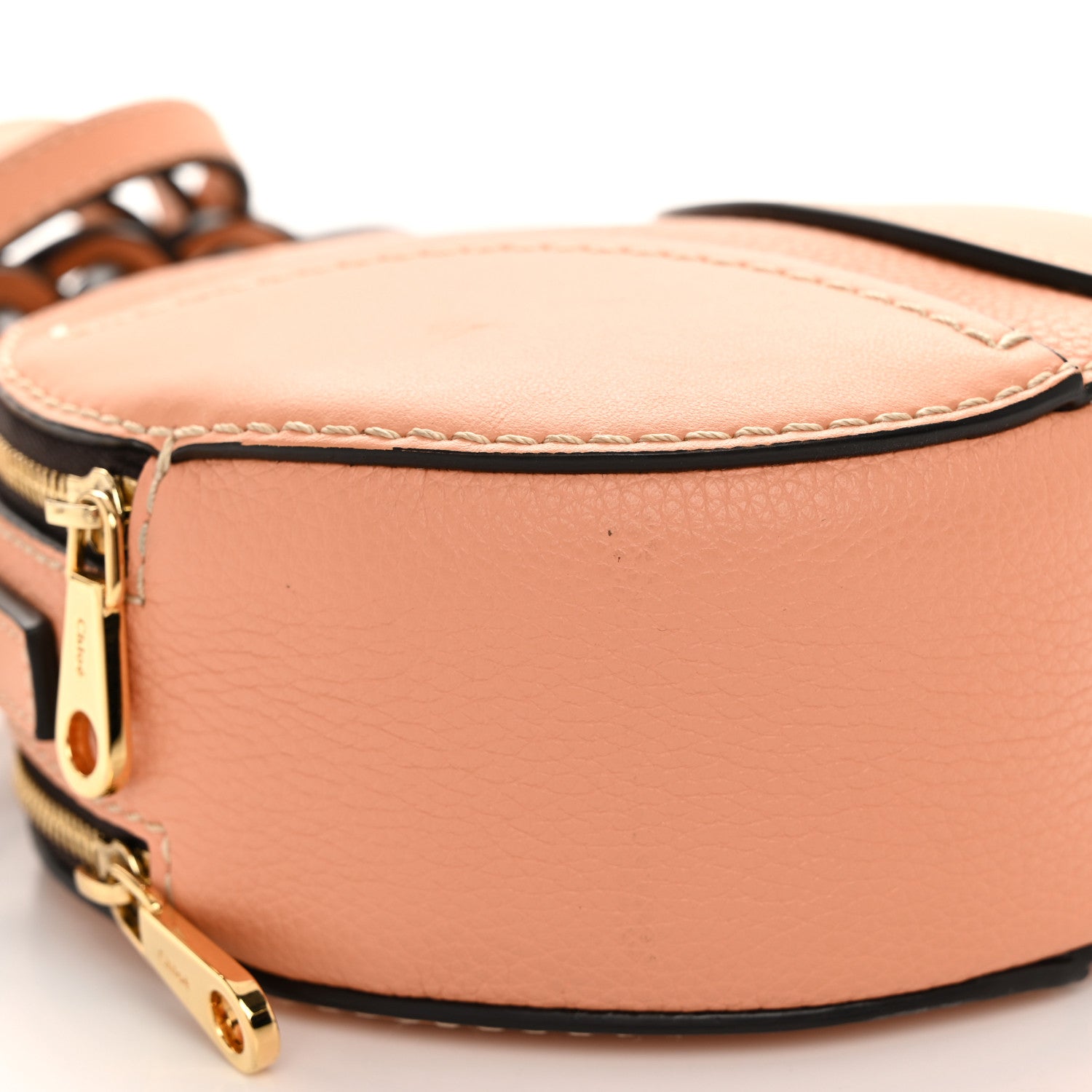 Chloe Grained Shiny Calfskin Mini Round Daria Bag Peach Bloom 11 of 12